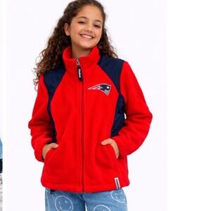 NEW ENGLAND PATRIOTS  NFL Red Fleece Full Zip Jacket Size S